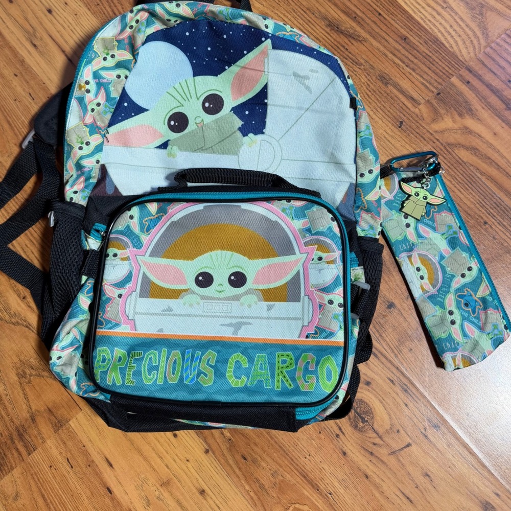 Star Wars Mandalorian Grogu Backpack Set Bioworld Precious Cargo Teal 3pc